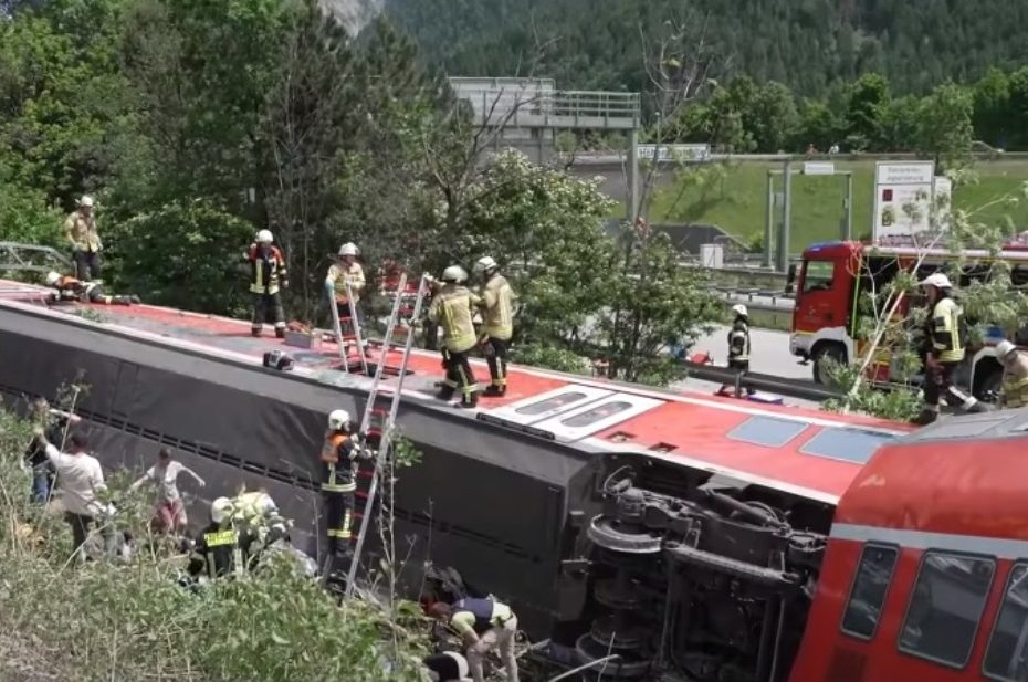 Tren regional deraiat în Bavaria