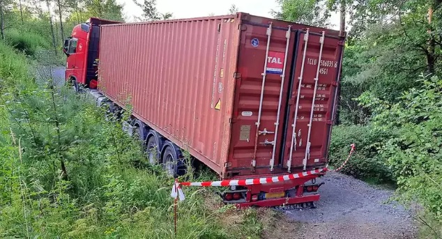 Germania Camion românesc abandonat găsit şoferul