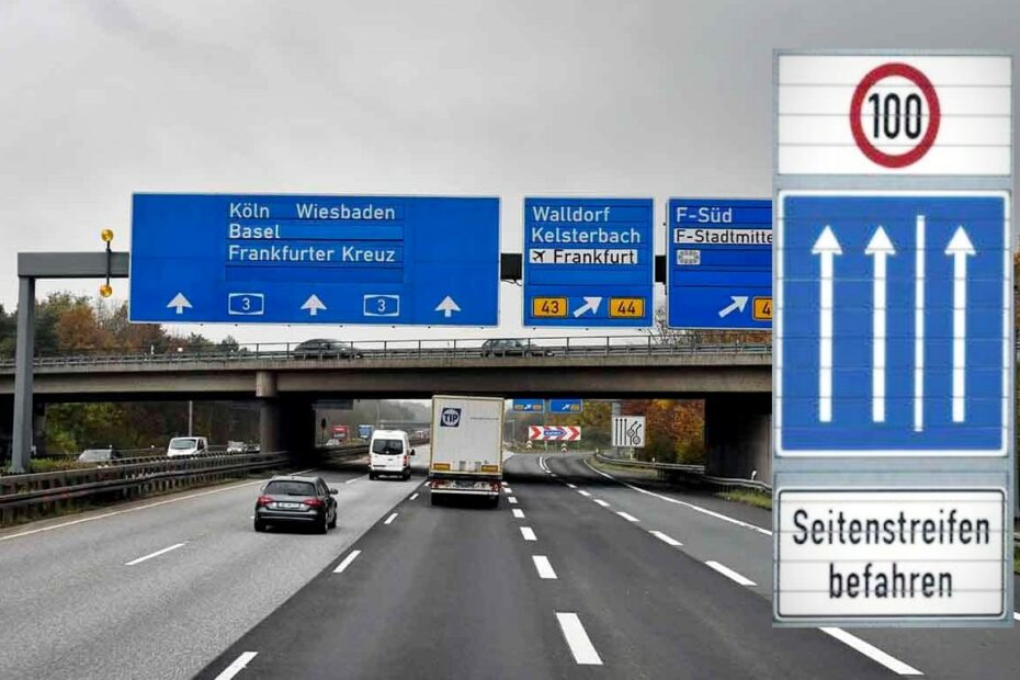 Semn rutier cu trei săgeți albe și o linie în Germania: Ce înseamnă?