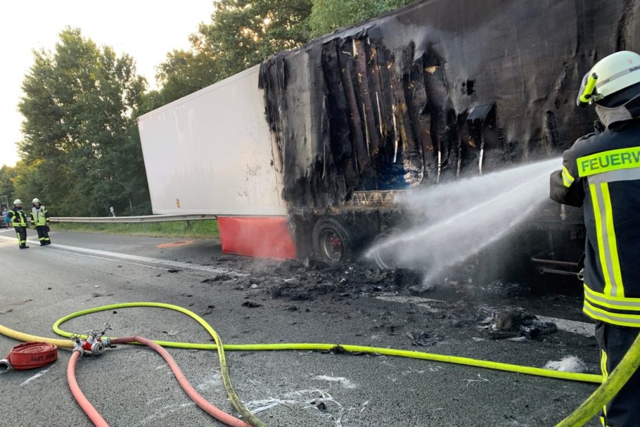 incendiu produs la un camion condus de un român