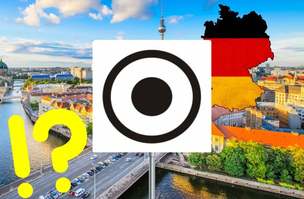 Semnul de circulație in Germania: cercul negru cu un punct negru