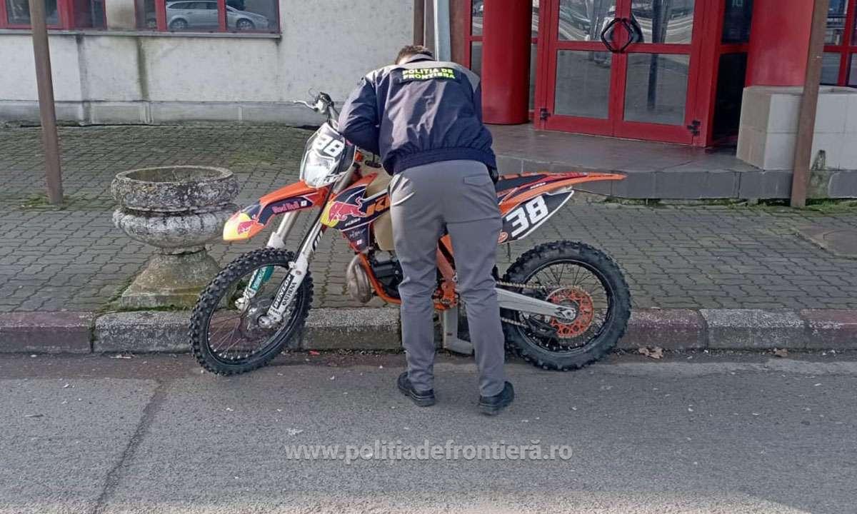 Motocicletă furată din Belgia