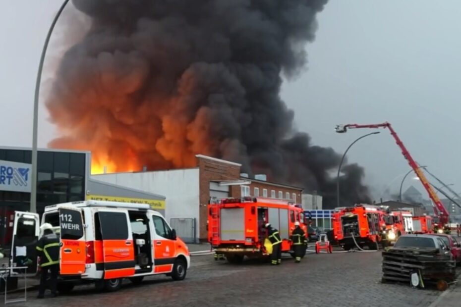 Incendiu de amploare în Hamburg Germania