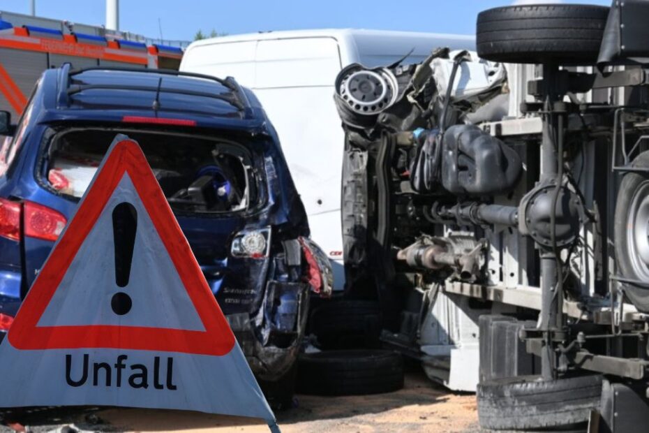 Camionetă și furgonetă înmatriculate în România, implicate într-un accident pe autostradă în Germania