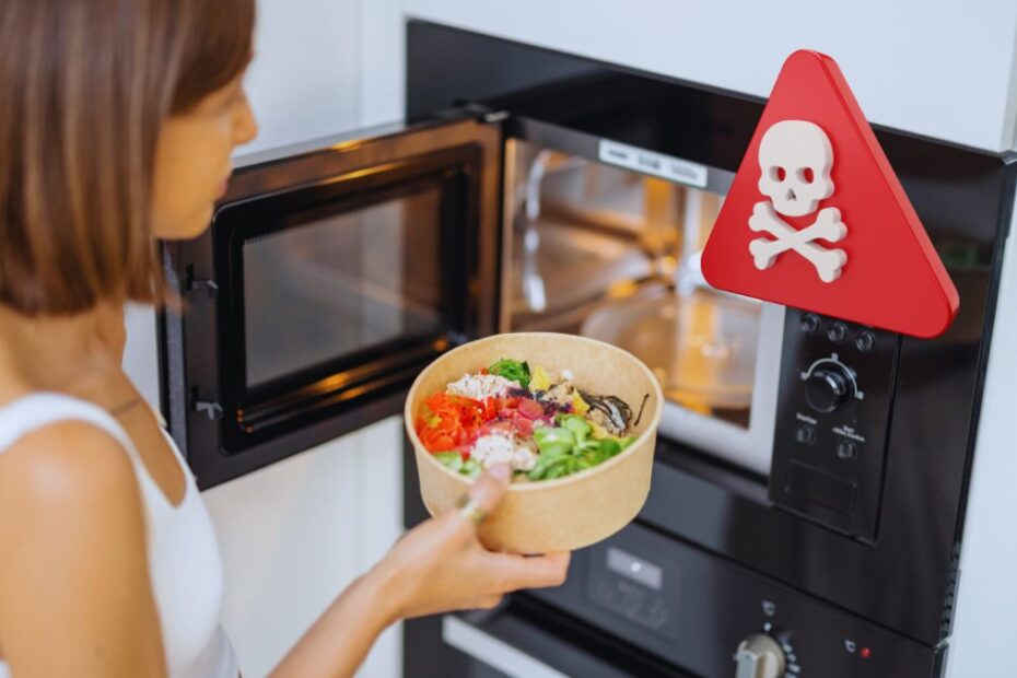 Nu încălziți mâncarea în cuptorul cu microunde folosind aceste recipiente.