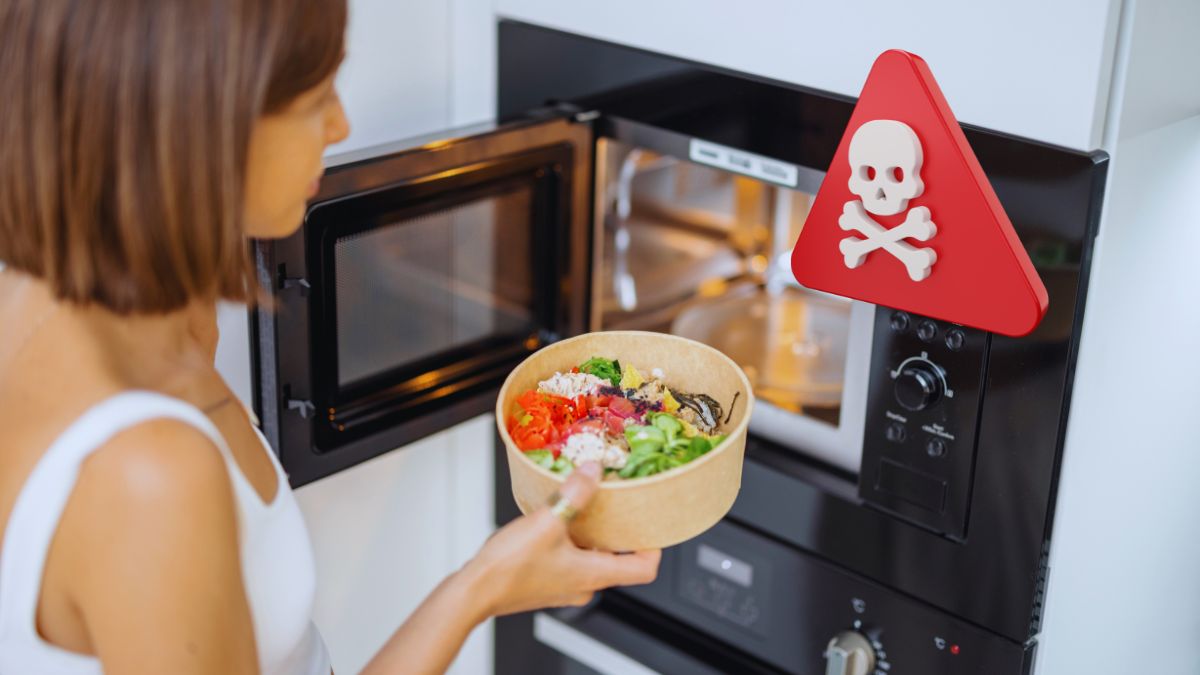 Nu încălziți mâncarea în cuptorul cu microunde folosind aceste recipiente.