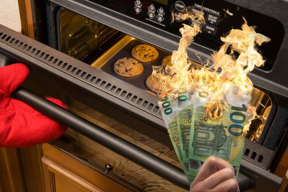 Mii de euro arse accidental