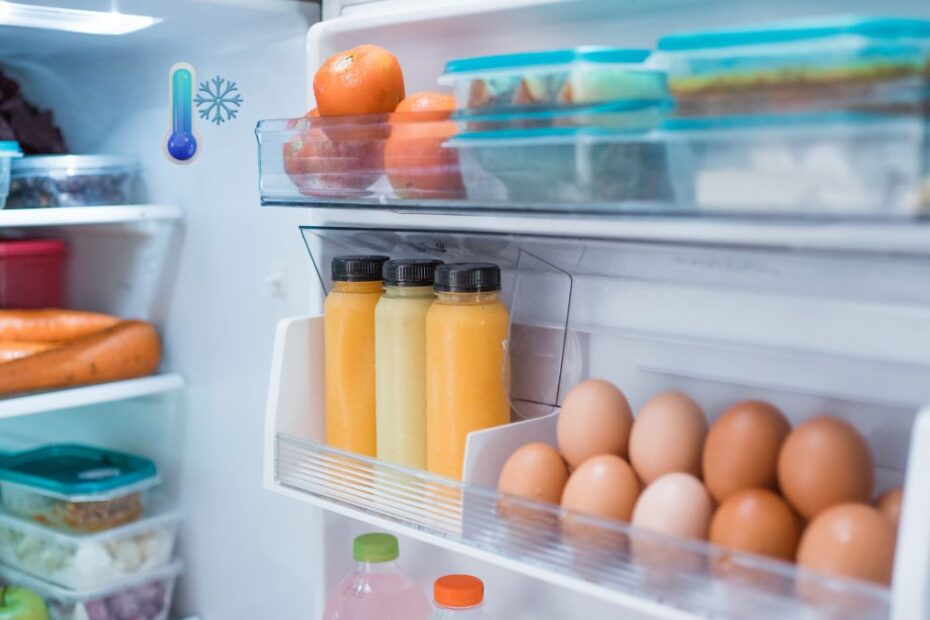 Ouăle în ușa frigiderului: