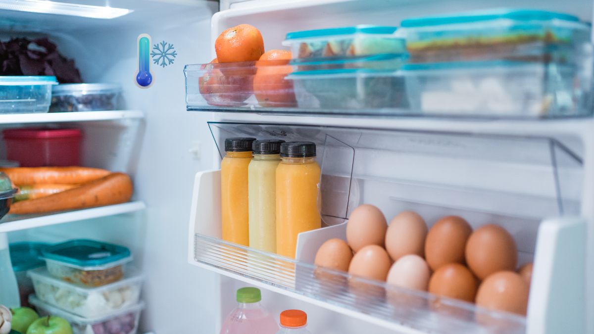 Ouăle în ușa frigiderului: 