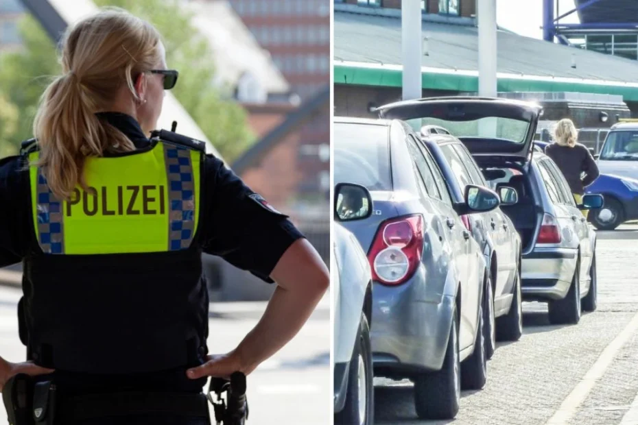 Controale la frontieră cu Germania în iulie 2025. Informații importante pentru călători. În imagine, o polițistă germană și o coadă de mașini la frontieră.
