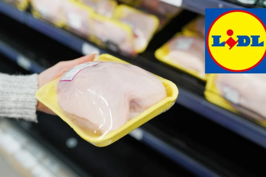 Etichete galbene pe carne de la Lidl