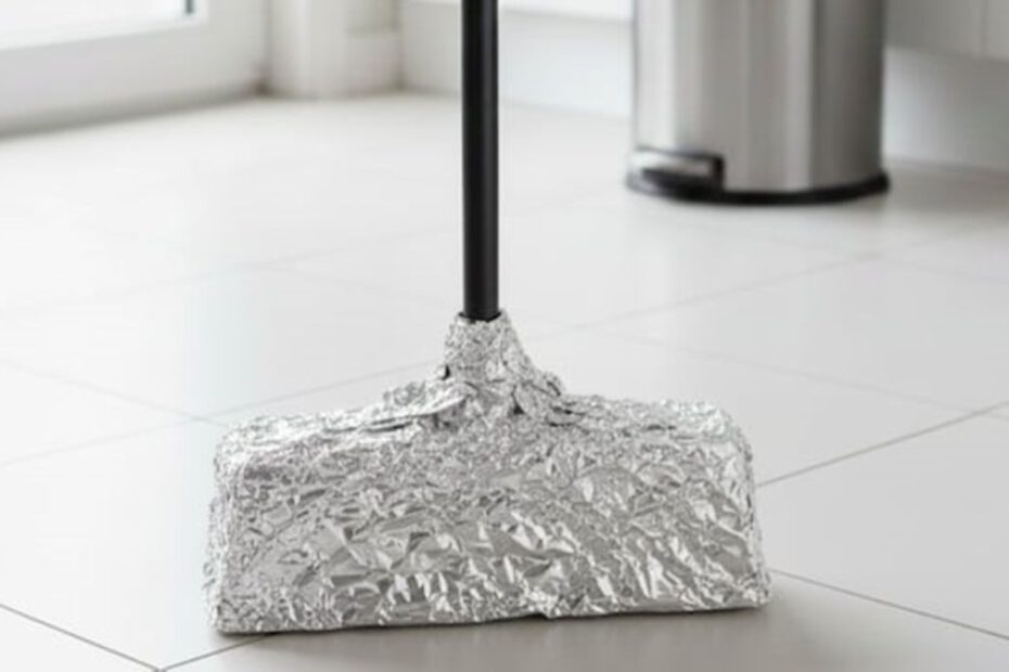 Trucul cu folie de aluminiu pe mătură