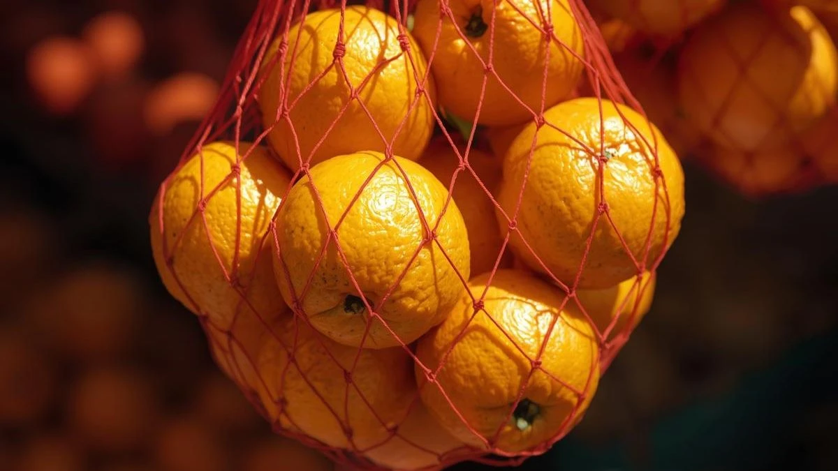 Mandarine în plasă în supermarketuri