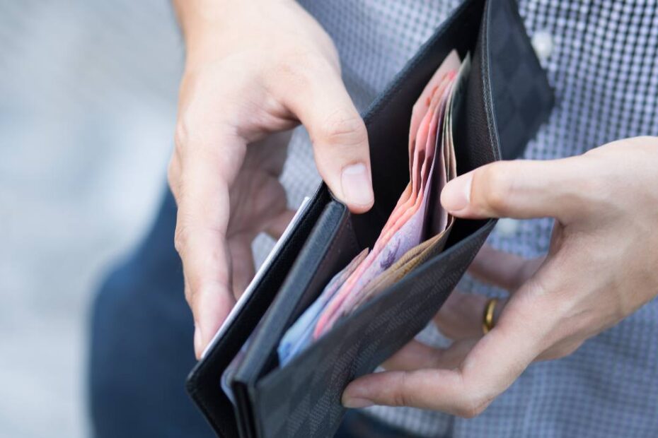 Portofel cu bancnote euro