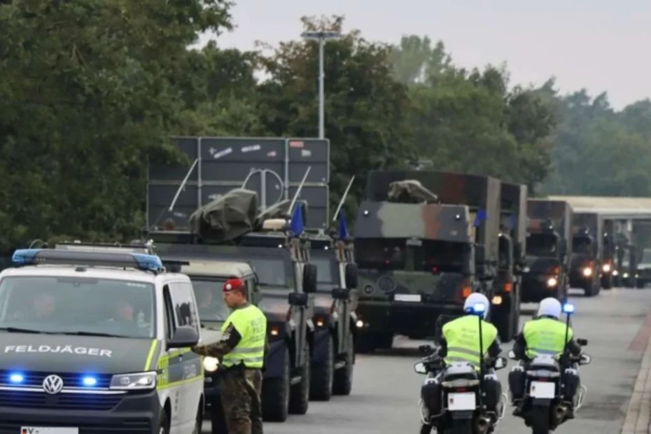 Convoaie militare pe drumurile germane