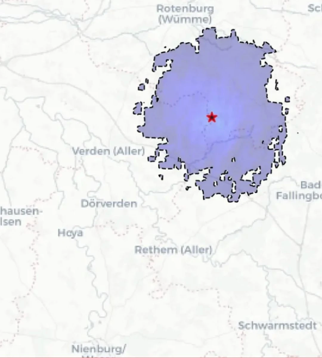 Cutremur în nordul Germaniei – hartă/ilustrație
