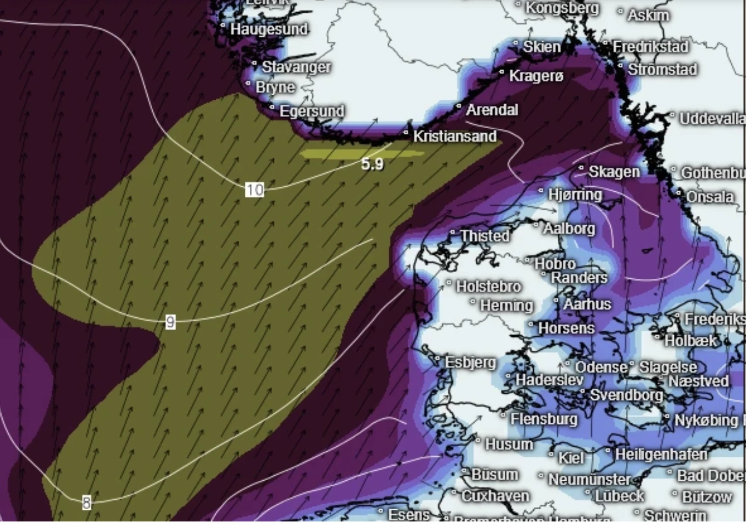 Hartă meteo: front rece și zone afectate din Germania