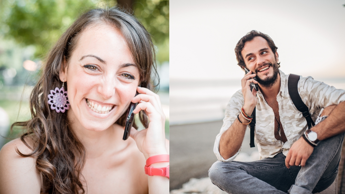  legătură emoțională intermitentă. Imagine: el si ea se regăsesc și vorbesc la telefon