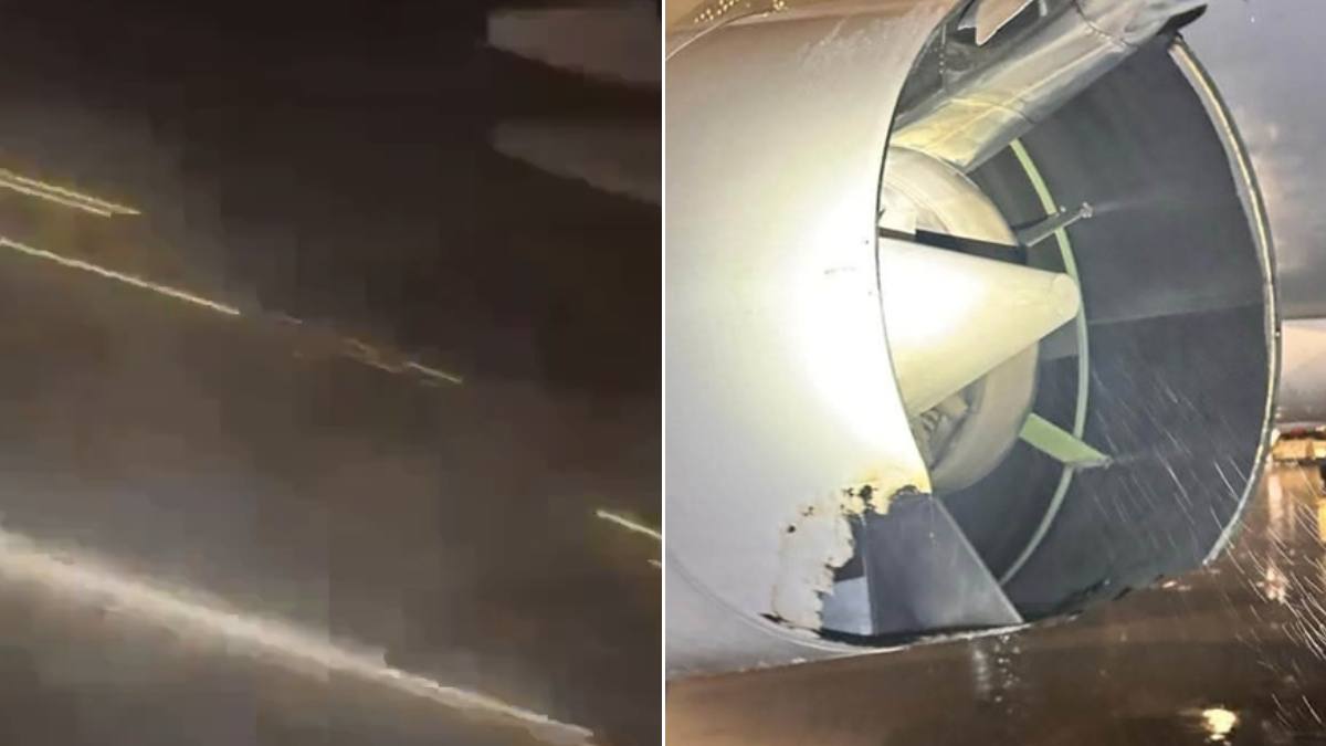 Un fulger a lovit un avion cu 223 de oameni la bord. În imagine, efectele fenomenului