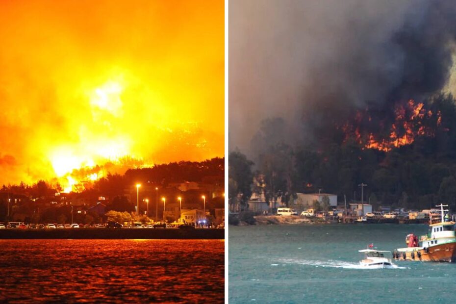 Incendii devastatoare la Mediterană turiști salvați pe mare