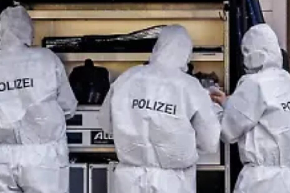 Atac brutal într-un centru comercial din Germania. În imagine, criminaliști din poliția germană