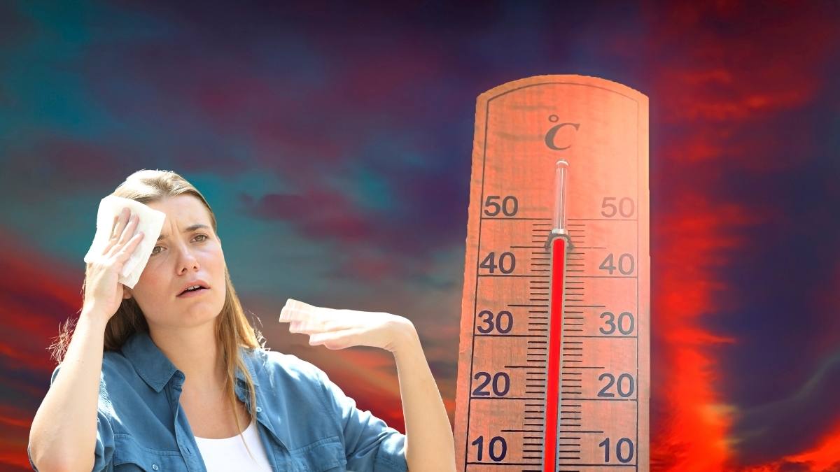 10.000 de morți în Germania din cauza căldurii. În imagine, o femeie afectată de căldură și un termometru care indică temperaturi înalte