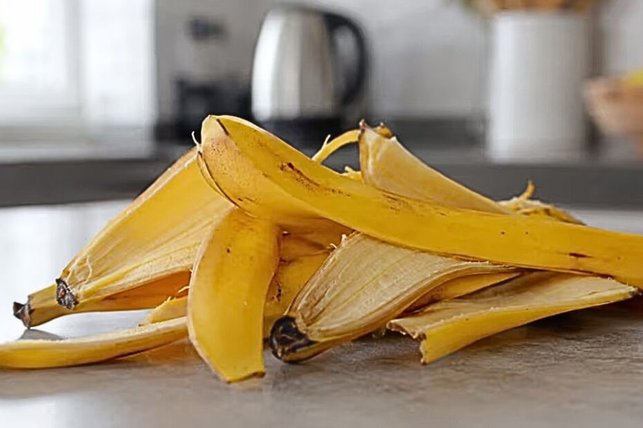 Coji de banane pregătite pentru compost și reutilizare casnică