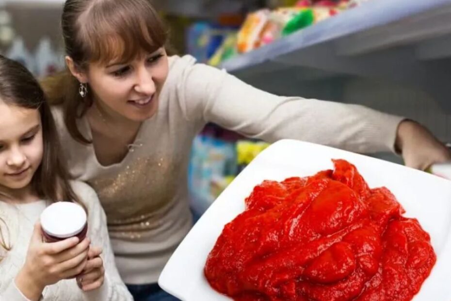 Concentrat de roșii testat: unul singur, recomandat de experți În imagine femeie și fetiță farfurie cu pasta de tomate