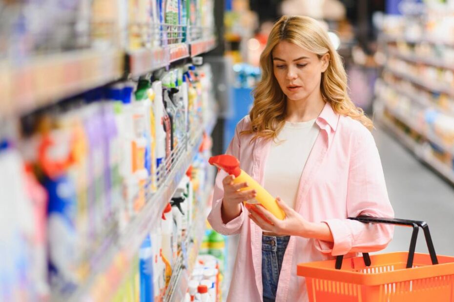 magazine deschise duminica Germania. În imagine, femeie în supermarket