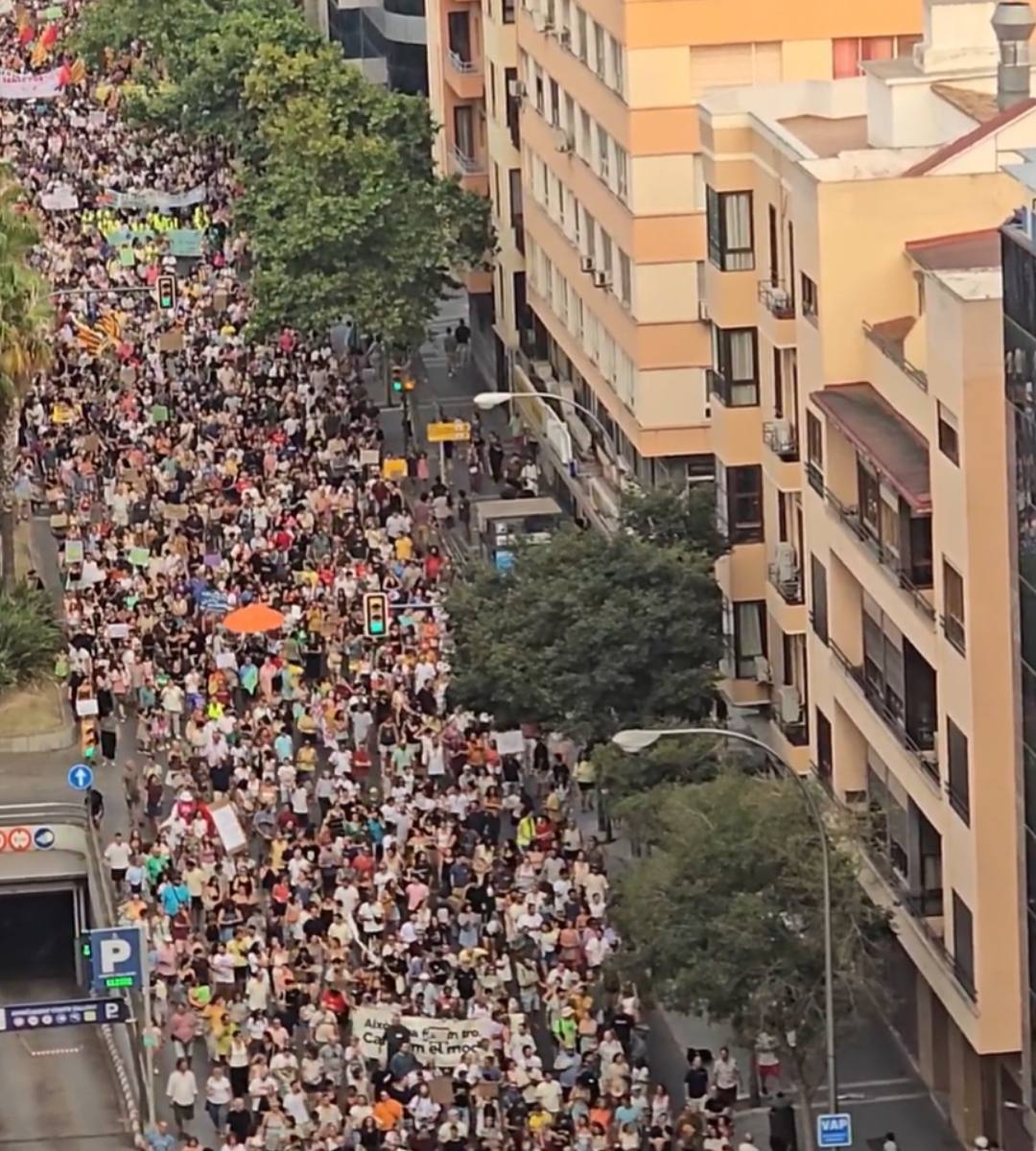 Revolte pe insula de vacanță populară. În imagine, oameni care protestează în Mallorca