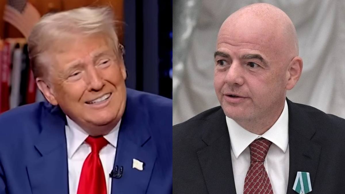 Donald Trump recunoaște cu l-a sunat pe Infantino. În imagine, Trump și Infantino