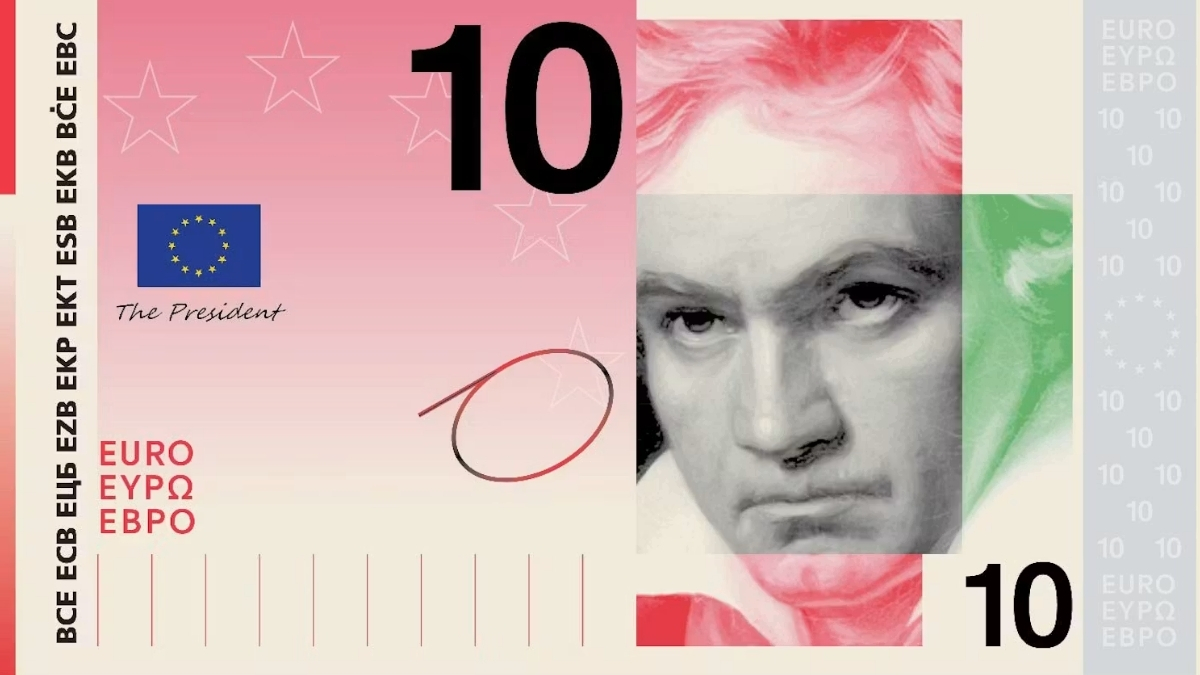 Bancnotele euro se schimbă. În imagine, propunere pentru o nouă bancnotă
