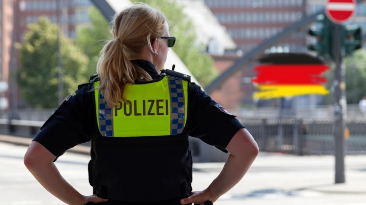 Controale pe A2 în Germania: ploaie de amenzi. Imagine ilustrativă cu o polițistă din Germania
