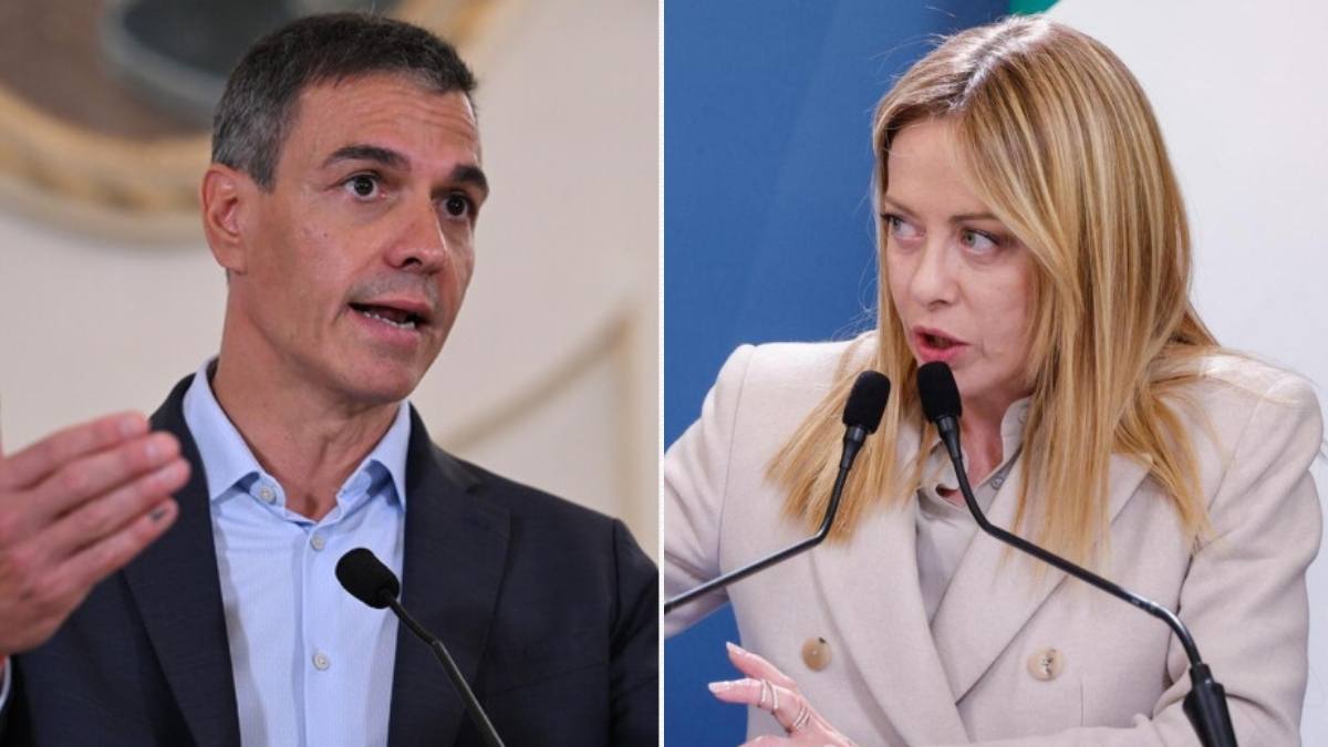 Războiul Schengen dintre Spania și Italia escaladează. În imagine, Pedro Sanchez și Georgia Meloni