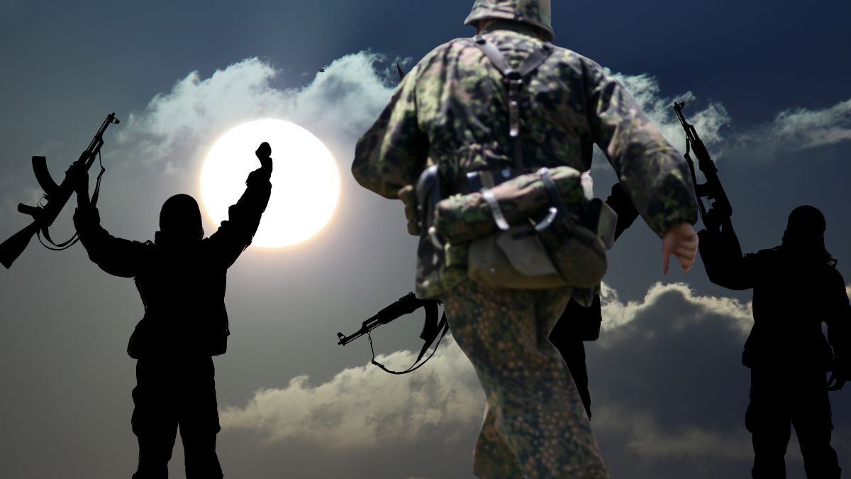 soldați ucraineni dezertori Germania. În imagine: un soldat fuge