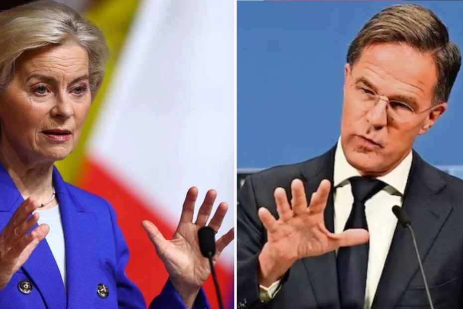 NATO și UE sfătuiesc civilii să își facă provizii de urgență. În imagine, președinta CE, Ursula von der Leyen și șeful NATO, Mark Rutte
