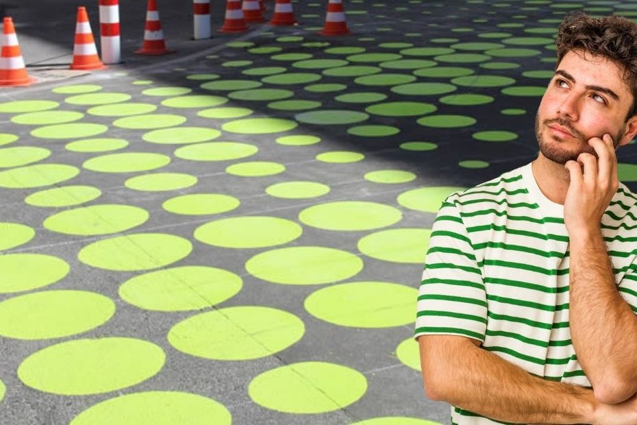 Cercuri galbene și verde-neon pe carosabil, noi marcaje rutiere folosite în Germania și Austria pentru creșterea siguranței în trafic.