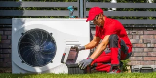 Germania abrogă legea încălzirii. În imagine, un instalator și o pompă de căldură